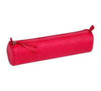 Clairefontaine 410193C - Une Trousse Scolaire Ronde Ø5,5x22 cm en Véritable Cuir d'Agneau - Fourniture Scolaire - Trousse Crayons de Couleurs - Etui à Crayons - 4 Couleurs, livraison aléatoire