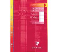 Clairefontaine 4725C - Un paquete bajo estuche 100 páginas, doble perforado, 21 x 29,7 cm, 90 g, rayas con margen