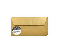 Clairefontaine 50085C - Lote de 20 sobres , color oro , 110 mm x 220mm, 129 g/m