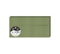 Clairefontaine 5075C - Paquete de 20 sobres autoadhesivos - Formato DL 11 x 22 cm - 120 g/m² - Color verde salvia - Invitación para eventos y correspondencia - Gama Polen - Papel premium liso