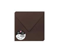 Clairefontaine 5233C - Paquete de 20 sobres acolchados - Formato cuadrado 16,5 x 16,5 cm - 120 g/m² - Color: cacao - Invitaciones y correspondencia - Gama polen - Papel premium liso