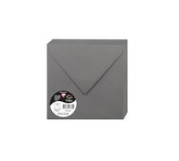 Clairefontaine 5783C - Un paquet de 20 enveloppes Pollen gommées 16,5x16,5 cm 120g, Gris acier