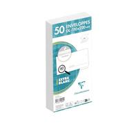 Clairefontaine 5925C - Paquete de 50 sobres blancos DL-110x220 mm - Presellados - Autoadhesivos - 80 g/m²