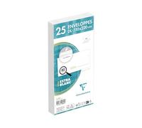 Clairefontaine 5985C - Paquete de 25 sobres blancos DL-110x220 mm - Presellados - Autoadhesivos - 80 g/m²