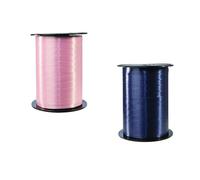Clairefontaine 601760AMZC - un lot de 2 bobines de Ruban Bolduc Lisse - 500mx0,7 cm - Emballage cadeau, accessoire de décoration - Rose/Aubergine