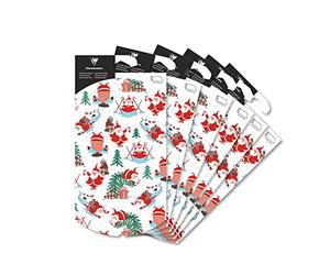 Clairefontaine 618011C - Bolsa de regalo plegable de tamaño pequeño, 16 x 22 cm, diseño de Papá Noel - Caja de almohada - Caja de regalo