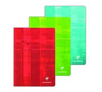 Clairefontaine 631662AMZC - Lot de 3 Cahiers Agrafés - A4 21x29,7 cm - 96 Pages Petits Carreaux - Papier Blanc 90 g - Couverture Carte Pelliculée Couleur Aléatoire