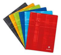 Clairefontaine 63368C Un Cahier Agrafé - 24x32 cm - 96 Pages Petits Carreaux avec Marge - Papier Blanc 90 g - Couverture Carte Pelliculée Couleur Aléatoire