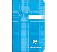Clairefontaine 63592C - Un carnet piqué 96 pages 9x14 cm 90g petits carreaux, couverture carte pelliculée couleur aléatoire