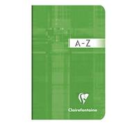 Clairefontaine, 63599AMZC, Pack de 2 directorios alfabéticos grapados, 9x14 cm, 96 páginas, Interiores: cuadrados pequeños, Papel blanco 90 gr, Cubierta cartulina lustrada, Color aleatorio