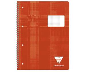Clairefontaine 68226C Un Cahier à Spirale Perforé Rouge - A4+ 22,5x29,7 cm 160 Pages Détachables Petits Carreaux avec Marge à Droite Papier Clairefontaine Blanc 90 g - Couverture Carte Pelliculée