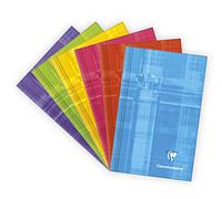 Clairefontaine 69582C - Cuaderno de folletos con relleno rígido, 7,5 x 12 cm, 128 páginas pequeñas baldosas - Papel blanco 90 g - Cubierta para Sobres con película color aleatorio