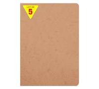 Clairefontaine 733000Cpack Collection Age Bag Un juego de 5 cuadernos grapados tabacos - A4 21 x 29,7 cm - 96 páginas sólidas blancas - Papel 90 g - Cubiertas para tarjeta con diseño de grano de piel
