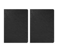 Clairefontaine, 733001C, Libreta grapada negra, Age Bag, A4 (21x29.7 cm), 96 paginas lisas y blancas, Papel de 90 gr, Cubierta de cartulina lustrada (Paquete de 2)