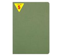 Clairefontaine 733003Cpack Collection Age Bag Un juego de 5 cuadernos grapados, A4, 21 x 29,7 cm, 96 páginas sólidas blancas, papel 90 g, fundas para tarjeta cepillada, grano de piel