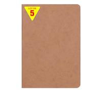 Clairefontaine 733100Cpack Collection Age Bag Un juego de 5 cuadernos grapados tabacos - A5 14,8 x 21 cm - 96 páginas sólidas blancas - Papel 90 g - Cubiertas para tarjeta con diseño de grano de piel