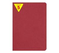 Clairefontaine 733102Cpack Collection Age Bag Un juego de 5 cuadernos grapados rojos - A5 14,8 x 21 cm - 96 páginas sólidas blancas - Papel 90 g - Cubiertas para tarjeta con diseño de grano de piel