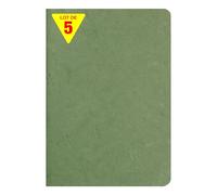 Clairefontaine 733103Cpack Collection Age Bag Un juego de 5 cuadernos grapados, A5, 14,8 x 21 cm, 96 páginas sólidas blancas, papel de 90 g, fundas para tarjeta con diseño de grano de piel