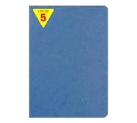 Clairefontaine 733104Cpack Collection Age Bag Un juego de 5 cuadernos grapados azules - A5 14,8 x 21 cm - 96 páginas sólidas blancas - Papel 90 g - Cubiertas para tarjeta con diseño de grano de piel