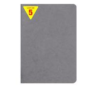 Clairefontaine 733105Cpack Collection Age Bag Un juego de 5 cuadernos grapados gris - A5 14,8 x 21 cm - 96 páginas sólidas blancas - Papel 90 g - Cubiertas para tarjeta con diseño de grano de piel