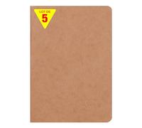 Clairefontaine 73316Cpack Collection Age Bag Un juego de 5 cuadernos grapados tabacos - A5 14,8 x 21 cm - 96 páginas con líneas - Papel blanco 90 g - Cubiertas para tarjeta cepillada de grano de piel