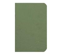 Clairefontaine 734103C Collection Age Bag Un Carnet Agrafé Vert - 9x14 cm - 96 Pages Unies Blanches - Papier 90 g - Couverture Carte Lustrée Grain Cuir