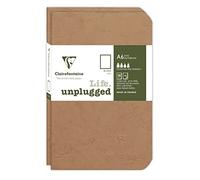 Clairefontaine 734186C - Age Bag DUO set de 2 cahiers piqués 9x14cm 96p uni tabac
