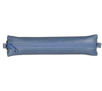Clairefontaine 77039C Collection Age Bag Une Trousse Plate avec Élastique en Véritable Cuir d'Agneau Bleue - 20 cm x 4,5 cm