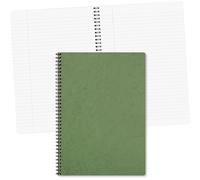 Clairefontaine 781453C Un Cahier à Spirale Vert - A4 21x29,7 cm 100 Pages Lignées avec Marge Papier Clairefontaine Blanc 90 g - Couverture Carte Lustrée Grain Cuir - Collection Age Bag