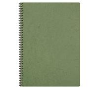 Clairefontaine 781453C Un Cahier à Spirale Vert - A4 21x29,7 cm 100 Pages Lignées avec Marge Papier Clairefontaine Blanc 90 g - Couverture Carte Lustrée Grain Cuir - Collection Age Bag