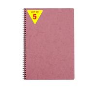 Clairefontaine 781456Cpack - Age Bag cahier reliure intégrale 21x29,7cm 100p ligné + marge rose antique - PAQ DE 5
