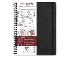 Clairefontaine 782361C - Age Bag My.Notes carnet reliure intégrale à marge détachable 16x21cm 120p détach. ligné noir