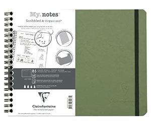Clairefontaine 782433C - Age Bag My.Notes cahier reliure intégrale à marge détachable 25x19cm 120p détach. DOT vert