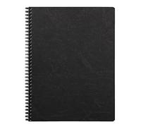 Clairefontaine 782521C - Cuaderno espiral Age Bag 160 páginas desmontables y perforadas, 4 agujeros, 22,5 x 29,7 cm, 90 g, cuadriculadas, tapa de tarjeta lustrada grano de piel, color negro