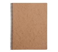 Clairefontaine 78252C - Un cuaderno de espiral Age Bag 160 páginas desmontables y perforadas 4 agujeros 22,5 x 29,7 cm, 90 g cuadrados pequeños, cubierta de tarjeta lustrada grano de piel tabaco