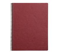 Clairefontaine 782562C - Cuaderno de espiral Age Bag 160 páginas desmontables y perforadas, 4 agujeros, 22,5 x 29,7 cm, 90 g, con rayas, tapa de tarjeta lustrada grano de piel roja