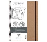 Clairefontaine 78343C - Age Bag My.Notes cahier reliure intégrale à marge détachable 21x29,7cm 120p détach. DOT tabac