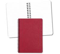 Clairefontaine 785362C Un Carnet à Spirale Rouge - A5 14,8x21 cm 100 Pages Lignées Papier Clairefontaine Blanc 90 g - Couverture Carte Lustrée Grain Cuir - Collection Age Bag