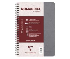 Clairefontaine 785365 C 14,8 x 21 cm A5 Edad bolsa wire-bound portátil - gris