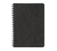 Clairefontaine 785661 C Age Bag - Libreta de espiral (A5, 3 bolsillos, rayas, 60 hojas), color negro