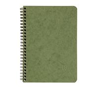 Clairefontaine 785663C Un Carnet à Pochettes Spiralé Vert - A5 14,8x21 cm 120 Pages Détachables Lignées Papier Clairefontaine Blanc 90 g - Couverture Carte Lustrée Grain Cuir - Collection Age Bag