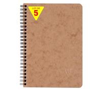 Clairefontaine 78566Cpack - Lote de 5 cuadernos para bolsas de tabaco (tamaño A5, 14,8 x 21 cm, 120 páginas desmontables y 3 separadores con bolsillos de almacenamiento, fundas para tarjetas de grano