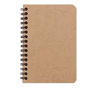 Clairefontaine 78592C Un Carnet à Spirale Tabac - 9x14 cm 100 Pages Petits Carreaux Papier Clairefontaine Blanc 90 g - Couverture Carte Lustrée Grain Cuir - Collection Age Bag