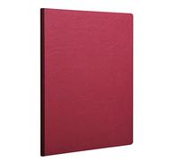 Clairefontaine 791402C - Cuaderno cosido con lomo de tela roja - AgeBag Essentials - A4, Papel blanco 90 g/m2 96 Hojas - Rojo
