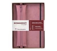 Clairefontaine 793467C - Coffret My.essentials A5 LIGNÉ + trousse cuir plate à élastique Rose antique