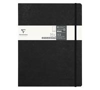 Clairefontaine 794431C Collection Age Bag - Cuaderno elástico cosido negro - B5 19 x 25 cm - 192 páginas numeradas DOT - Papel marfil 90 g - Cubierta para tarjeta cepillada de grano de piel