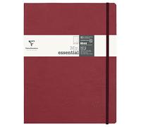 Clairefontaine 794432C My.Essential Age Bag - Cuaderno de notas (19 x 25 cm, con encuadernación de hilo, 96 hojas numeradas, puntos/cuadriculado, papel marfil 90 g, burdeos, 1 unidad