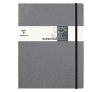Clairefontaine 794435C Collection Age Bag - Cuaderno elástico cosido gris - B5 19 x 25 cm - 192 páginas numeradas DOT - Papel marfil 90 g - Cubierta para tarjeta cepillada de grano de piel