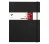 Clairefontaine 794461C Collection Age Bag An Elasticated Notebook Cosido My.Essential Black - B5 19x25 cm - 192 páginas rayadas numeradas - Papel marfil de 90 g - Cubierta de tarjeta de piel brillante