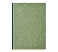 Clairefontaine 795463C - Cuaderno cosido con lomo de tela verde - Age Bag - A5 (14,8 x 21 cm) - 192 páginas rayadas - Papel blanco de 90 g - Tapa Cartulina lustrada símil piel brillante - Verde